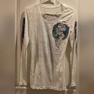 Sinful Sheer White Long Sleeve Top.